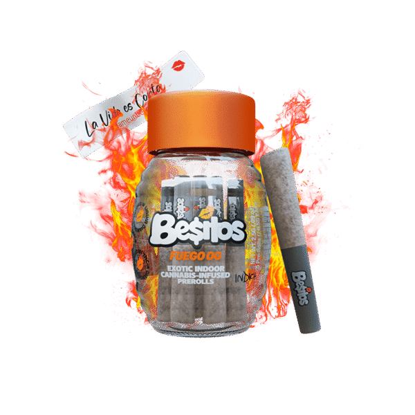 Besos Fuego OG, besos pre rolls, besos infused pre rolls, besos cannabis infused pre rolls, besos cart real or fake,